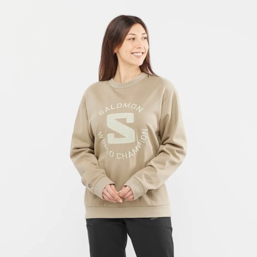 Sudaderas Salomon Outlife Logo Summer Mujer Beige | MX NPEA971